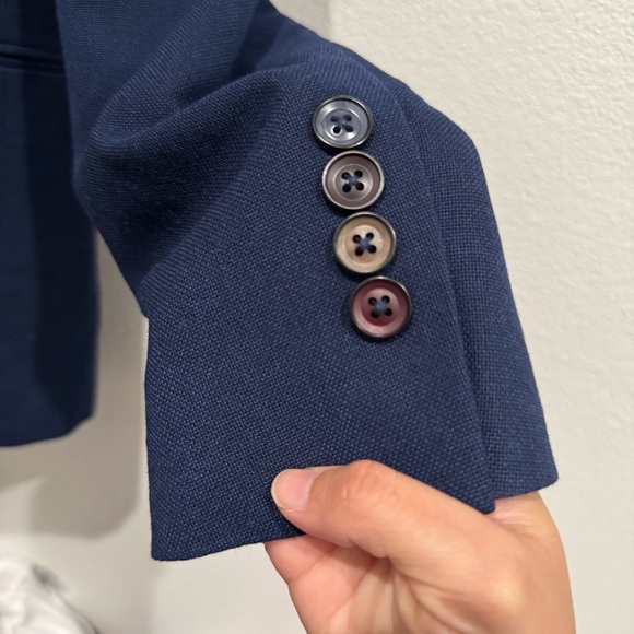 TALLIA Blazer Men 46R Navy Blue Pankou Chinese Traditional Knotted Frog Buttons - Picture 15 of 15